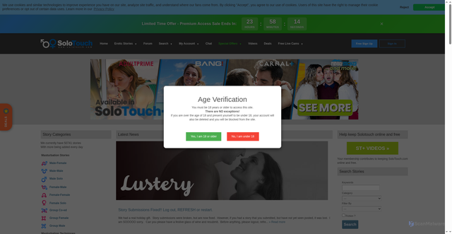 Security scan screenshot of https://www.solotouch.com