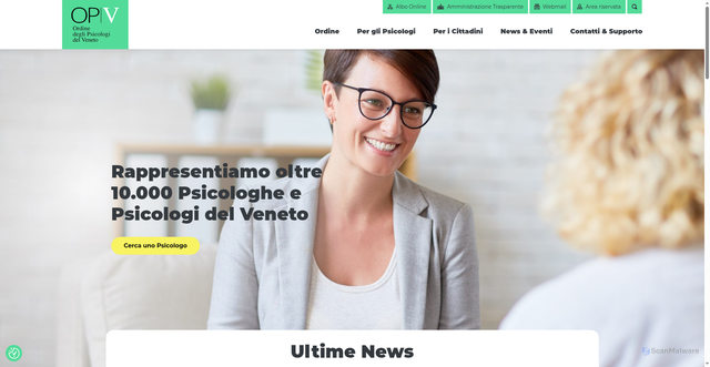Security scan screenshot of https://www.ordinepsicologiveneto.it