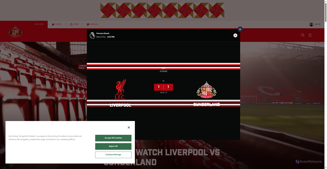 Security scan screenshot of https://www.safc.com/news/2025/december/02/how-to-watch-liverpool-vs-sunderland/