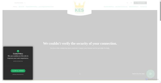 Security scan screenshot of http://www.kes.essex.sch.uk/