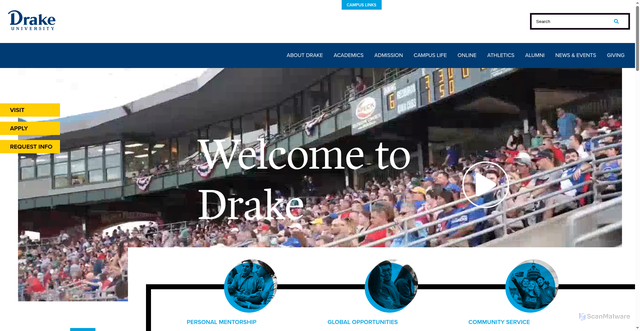 Security scan screenshot of https://www.drake.edu/