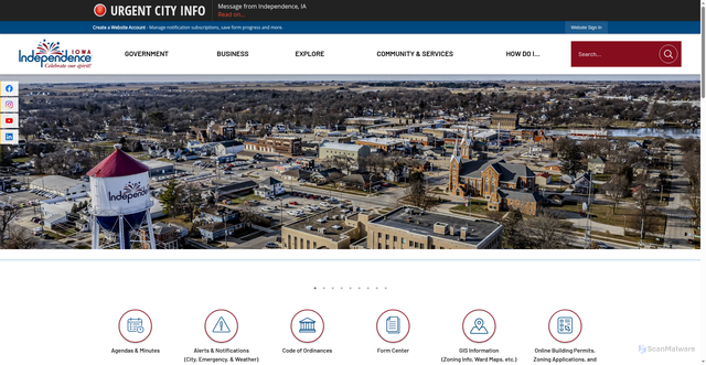 Security scan screenshot of https://independenceia.gov/