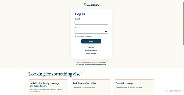 Security scan screenshot of https://www.guardiananytime.com