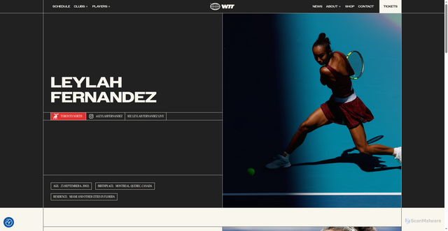 Security scan screenshot of https://wtt.com/player/leylah-fernandez
