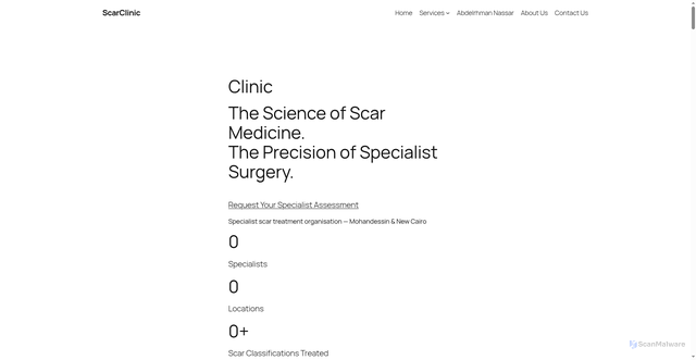 Security scan screenshot of https://scarclinics.com