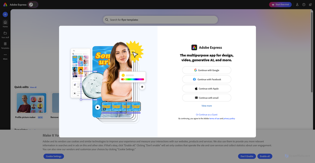 Security scan screenshot of https://adobesparkpost-web.app.link