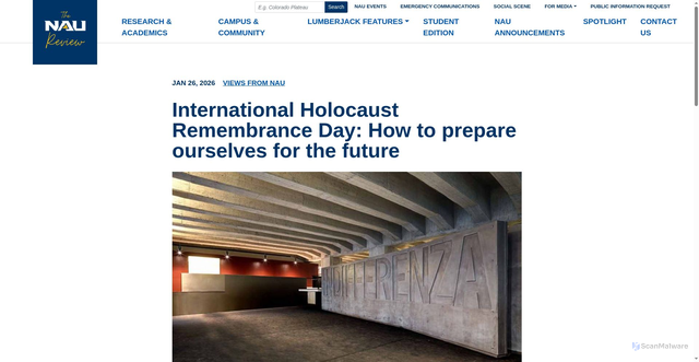 Security scan screenshot of https://news.nau.edu/holocaust-remembrance-day/