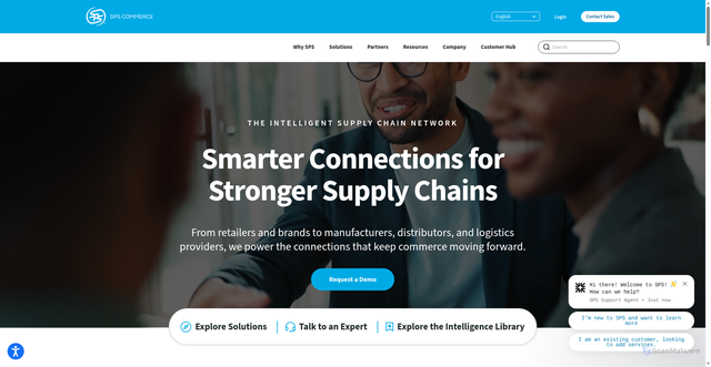 Security scan screenshot of https://www.spscommerce.com