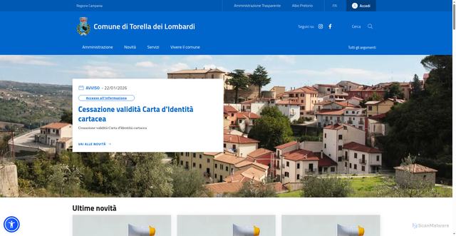 Security scan screenshot of https://www.comune.torelladeilombardi.av.it