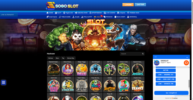 Security scan screenshot of https://sogome.sbs/desktop/game/slot/hacksaw