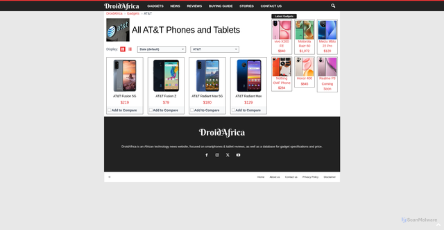 Security scan screenshot of https://woiqer.info/brand/att/