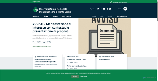 Security scan screenshot of https://www.navegnacervia.it