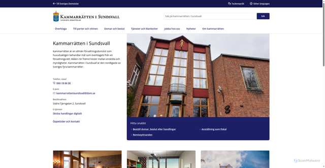 Security scan screenshot of https://www.domstol.se/kammarratten-i-sundsvall/