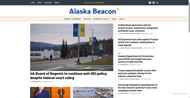 Security scan screenshot of https://alaskabeacon.com