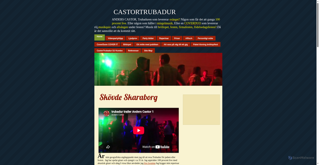 Security scan screenshot of https://castortrubadur.se
