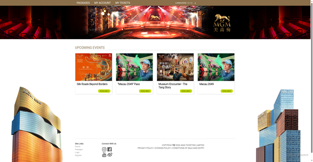 Security scan screenshot of https://tickets.mgm.mo