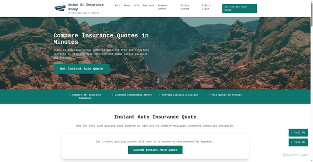 Security scan screenshot of https://unionstreetinsurance.com/