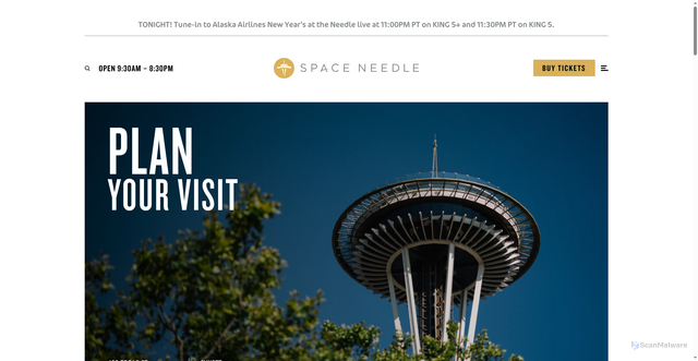 Security scan screenshot of https://www.spaceneedle.com/plan-your-visit