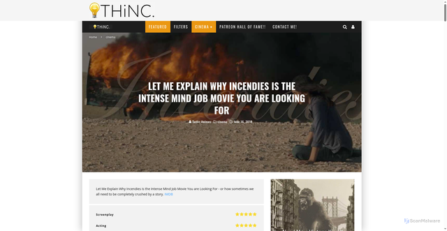 Security scan screenshot of https://taylorholmes.com/2018/06/16/let-me-explain-why-incendies-is-the-intense-mind-job-movie-you-are-looking-for/