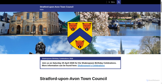 Security scan screenshot of https://stratford-tc.gov.uk/