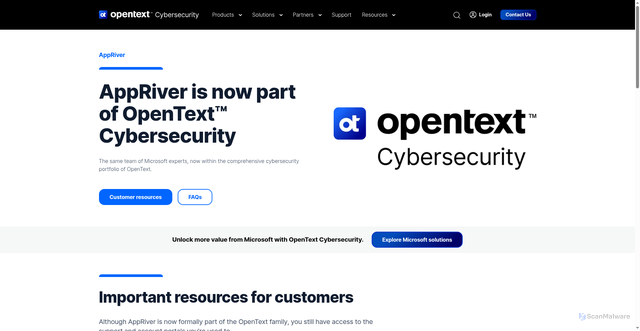 Security scan screenshot of https://appriver.com