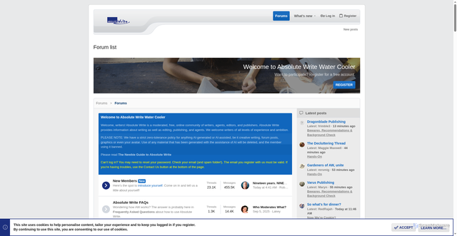 Security scan screenshot of https://absolutewrite.com/forums/index.php?threads%2Fpet-food-recalls.275830%2F=