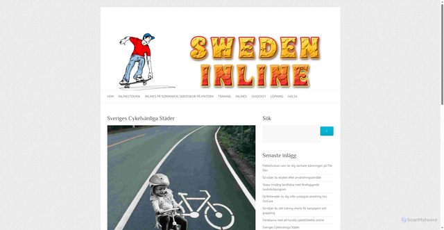 Security scan screenshot of https://swedeninline.com/sveriges-cykelvanliga-stader/