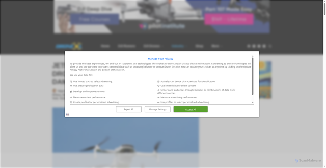 Security scan screenshot of https://dronexl.co/2026/06/29/jetblue-drone-strike-jfk-3000-feet/