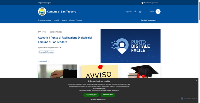 Security scan screenshot of https://www.comunesanteodoro.it