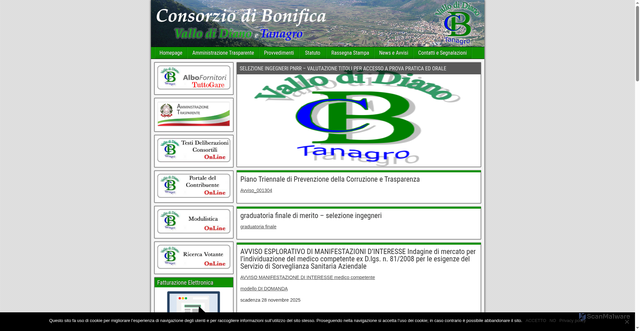 Security scan screenshot of https://www.bonificatanagro.it/