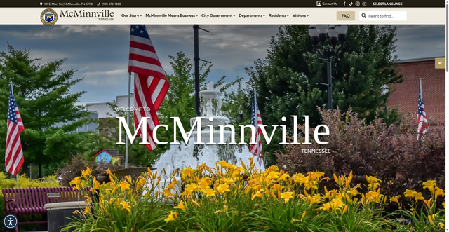 Security scan screenshot of https://mcminnvilletn.gov/