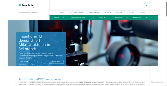 Security scan screenshot of https://www.ilt.fraunhofer.de/