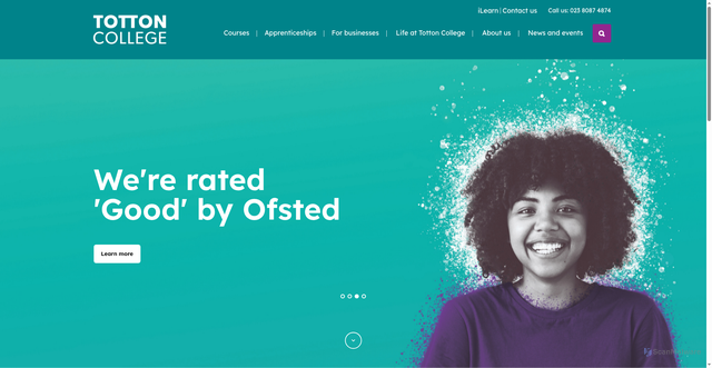 Security scan screenshot of https://www.totton.ac.uk/