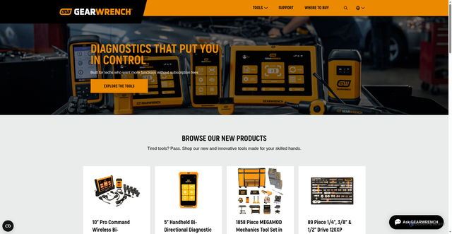 Security scan screenshot of https://www.gearwrench.com