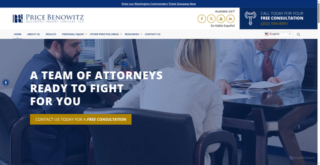 Security scan screenshot of https://pricebenowitz.com/