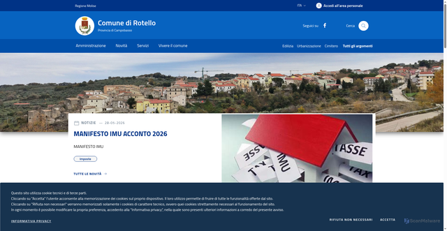 Security scan screenshot of https://www.comune.rotello.cb.it