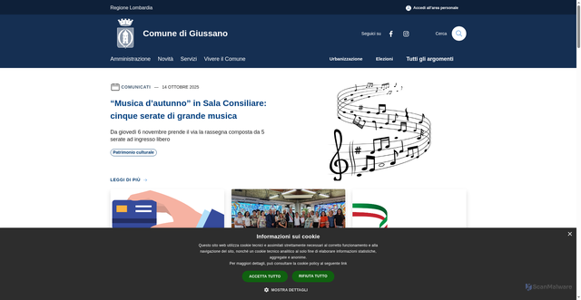 Security scan screenshot of https://www.comune.giussano.mb.it/it