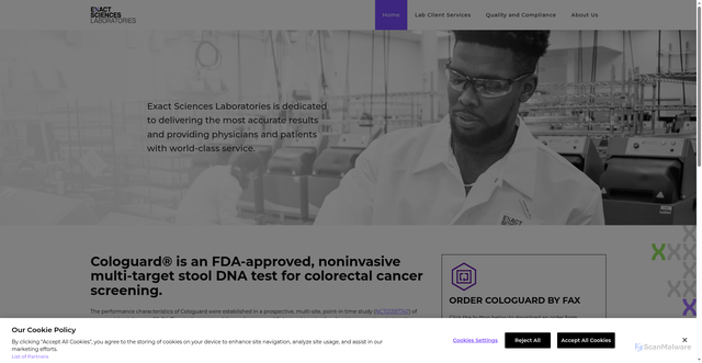 Security scan screenshot of https://www.exactlabs.com/