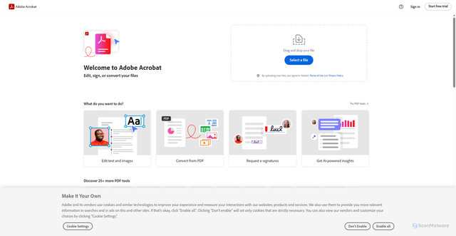 Security scan screenshot of https://cloud-asr.acrobat.com/