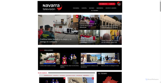 Security scan screenshot of https://www.navarratelevision.es