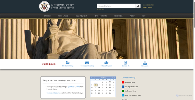 Security scan screenshot of https://www.supremecourt.gov
