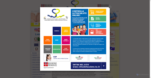 Security scan screenshot of https://www.cittadellasalute.to.it/