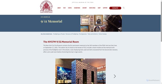 Security scan screenshot of https://www.nycfiremuseum.org/9-11-memorial