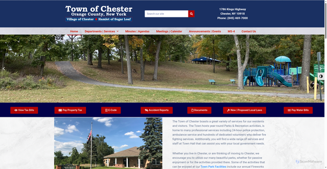 Security scan screenshot of https://chester-ny.gov/