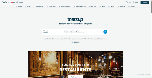 Security scan screenshot of https://thatsup.co