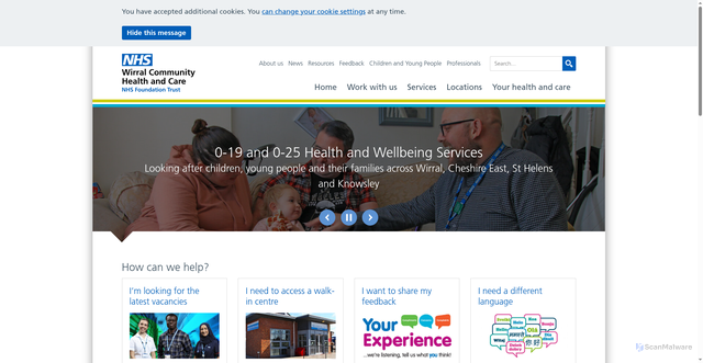 Security scan screenshot of https://www.wchc.nhs.uk/
