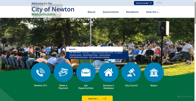 Security scan screenshot of https://www.newtonma.gov/