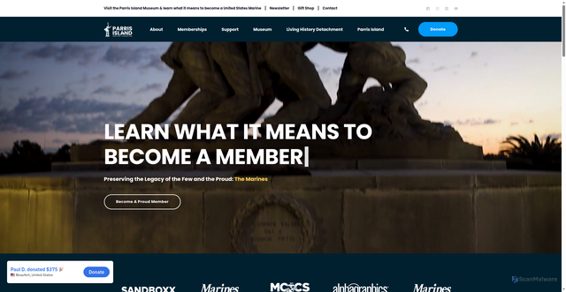 Security scan screenshot of https://parrisislandfoundation.org/