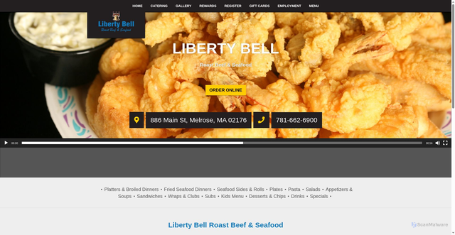 Security scan screenshot of https://libertybellmelrose.com/store/melrose/