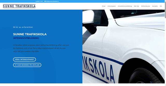 Security scan screenshot of https://sunnetrafikskola.se